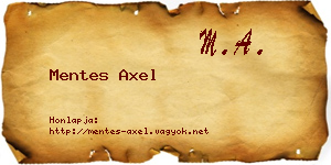 Mentes Axel névjegykártya